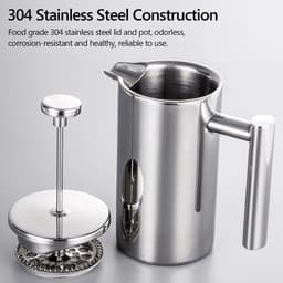 350 ml French press koffiezetapparaat, roestvrij staal, dubbelwandig geïsoleerd, voor filterkoffie — thumbnail 2