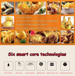 Heteluchtfriteuse - Airfryer Mini - Gezond Koken - 8 Liter Capaciteit - Touchscreen Bediening - Zwart — thumbnail 4