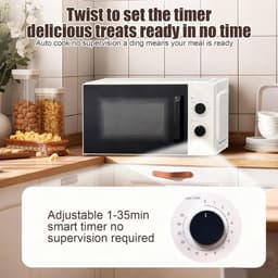 Magnetron Voor Studentenkamer Magnetron Compacte Magnetron 700 Watt 20 Liter Solo Magnetron Met Draaiplateau En Timer, Makkelijk Schoon Te Maken En Stille Werking — thumbnail 4