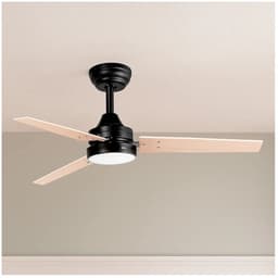 Jata JVTE4250 - Plafondventilator met verlichting - tot max 20 m2 - 106cm - met houteffect - zwart — thumbnail 2