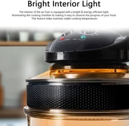 Halogeen Airfryer - Heteluchtoven - Gezond Koken - Olievrije Bereiding - 12L Capaciteit - Wit — thumbnail 5