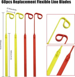 Vervangende Messen - Grastrimmer Bladen - Gazon Onderhoud - Flexibel Copolymeer - 60 of 120 Stuks - Rood Geel — thumbnail 5