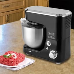 Keukenmachine - Mixer Standmixer - Bakken En Koken - Krachtige 1000W Motor - 5 Liter Kom - Zwart Zilver — thumbnail 4