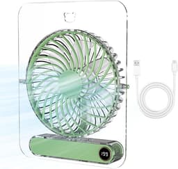 Opvouwbare transparante ventilator - 199 Standen - USB - Zomergebruik - Reizen, kamperen, wandelen — thumbnail 1
