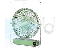 Opvouwbare transparante ventilator - 199 Standen - USB - Zomergebruik - Reizen, kamperen, wandelen