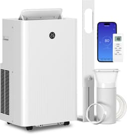 Mobiele Airco 12.000 BTU - 4-in-1 Smart Airconditioning met WiFi & Spraakbesturing - Koelen, Ontvochtigen, Ventileren - Inclusief Raamafdichting — thumbnail 1
