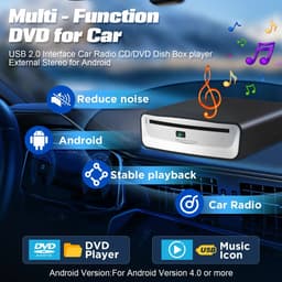 Flolife - Externe Universele CD-Speler voor Auto - Draagbare USB CD-Speler met Extra USB-Verlengkabel - Geschikt voor Auto, Laptop, TV en Mac — thumbnail 3