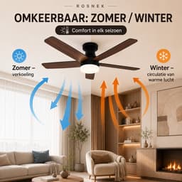 MUPOO Moderne Zwart plafondventilator met verlichting 106cm-Afstandsbediening en App-Stille &Zomer en Winterstand-Dimbaar& 6 Snelheden -ventilator lamp plafond Voor Slaapkamer Woonkamer-Multiplex Omkeerbare bladen — thumbnail 4