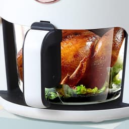 Airfryer Oven - Heteluchtfriteuse - Gezond Koken - Transparante Glazen Pan - 5 Liter - Wit — thumbnail 2