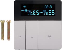 Slimme Thermostaat - Programmeert thermostat - Energie Besparen - 7 Dagen Programmeerbaar - 86 mm - Grijs — thumbnail 1