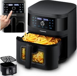 Airfryer XXL - Hete Lucht Oven - Gezond Koken - Met Kijkvenster - 8 Liter - Zwart — thumbnail 1