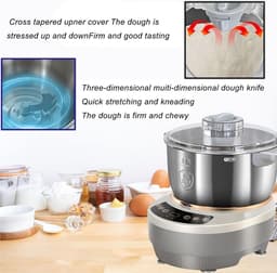 Elektrische Deegmenger - Deegmaker Keuken - Bakken Brood Croissants - Intelligent Touchscreen Timer - 5L Capaciteit — thumbnail 5