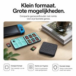 Sounix Game card case Geschikt voor Nintendo Switch 2 - 12 slots - Beschermhoes - micro SD kaart houder - Zwart — thumbnail 5