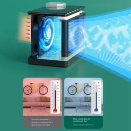 Mobiele Airco - Mini Koeler - Persoonlijke Koeling - Drie Snelheden - 3500 Gram - Grijs Zwart — thumbnail 4