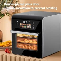 Heteluchtfriteuse Oven - Digitale Airfryer - Vetarm Koken - 360° Hetelucht - 15 Liter - Zwart — thumbnail 4