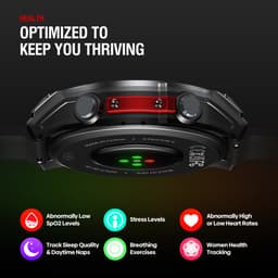 Zeblaze Stratos 4 Smartwatch - GPS Sporthorloge - Stappenteller - Slaapmonitor - Belfunctie - LED Zaklamp - 170+ Sportmodi- 5ATM - Hartslag/Slaapmeter/SpO2 - IOS & Android - Zwart — thumbnail 2