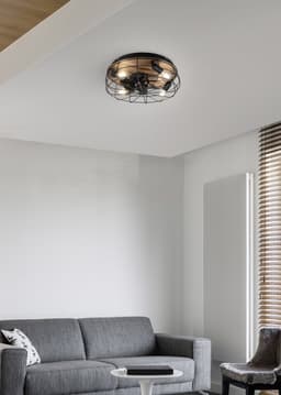 REALITY TRONDHEIM - Ventilator - Zwart mat - excl. 4x E27 4 W - Licht apart schakelbaar - Afstandsbediening - Plafondbevestiging - Niet geschikt voor externe dimmer - 3 snelheidsinstellingen - Timer - Zomer- en wintermodus — thumbnail 5