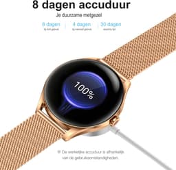 SYTIFRO smartwatch dames -smartwatch met 3D bolvormig glas - horloge dames 1.32" AMOLED 60Hz - 300 mAh (7 dagen) horloge - 130+ sportmodes & 2 jaar garantie — thumbnail 3