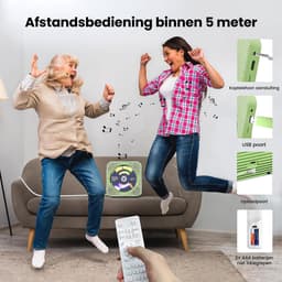 Discman - CD Speler met Bluetooth - Ingebouwde Speakers - FM Radio - Inclusief Afstandsbediening - USB & AUX - Koptelefoonaansluiting - LED Display - Groen — thumbnail 4
