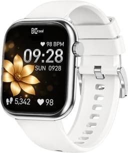 Kiraal Montala Smartwatch - Inclusief 5 Bandjes - Hartslagmeter - Stappenteller - Slaapmonitor - Multisport - Compatibel met Android en iOS - Zilver — thumbnail 2
