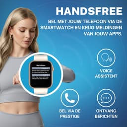 Cinturio Prestige Roze Smartwatch Dames - Stappenteller - Bluetooth Bellen - Hartslagmeter - Slaapmonitor - 100+ Sportmodi - IP67 - iOS & Android — thumbnail 4