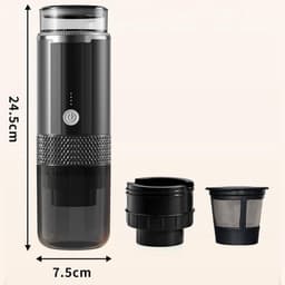 Igoods Draagbare Koffiemachine - Koffiezetapparaat voor Onderweg - 2-in-1 Reis Espresso Apparaat - Werkt op Batterijen en USB - Voor Cups en Gemalen Koffie - Cadeau voor Kampeerders en Reizigers - Reisaccessoire - Zwart — thumbnail 5