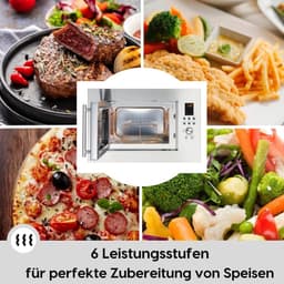 Inbouw Magnetron - Magnetron Oven - Snel Eten Opwarmen - Roestvrij Staal Interieur - 23 Liter - Zilver — thumbnail 2