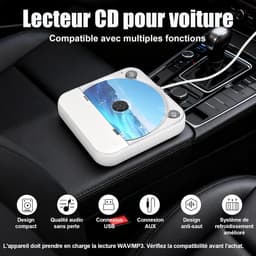 CD speler-Universele Externe Auto CD Speler- - USB en AUX Aansluiting - Met Afstandsbediening - Anti-Schok en Stofkap -geschikt voor Laptop, PC en MacBook- Zwart — thumbnail 5