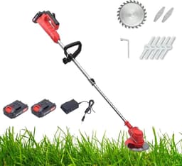 Accu Grasmaaier - Elektrische Trimmer - Tuin Onderhouden - Inclusief Batterij - 95-125 cm Verstelbaar - Zwart — thumbnail 2