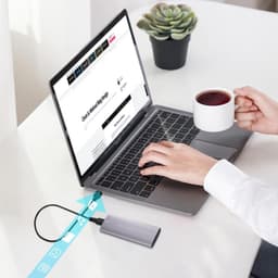 Externe Harde Schijf - Draagbare Opslag - Snelle Gegevensoverdracht - Aluminium Legering Behuizing - 11.5 cm - Zwart — thumbnail 5