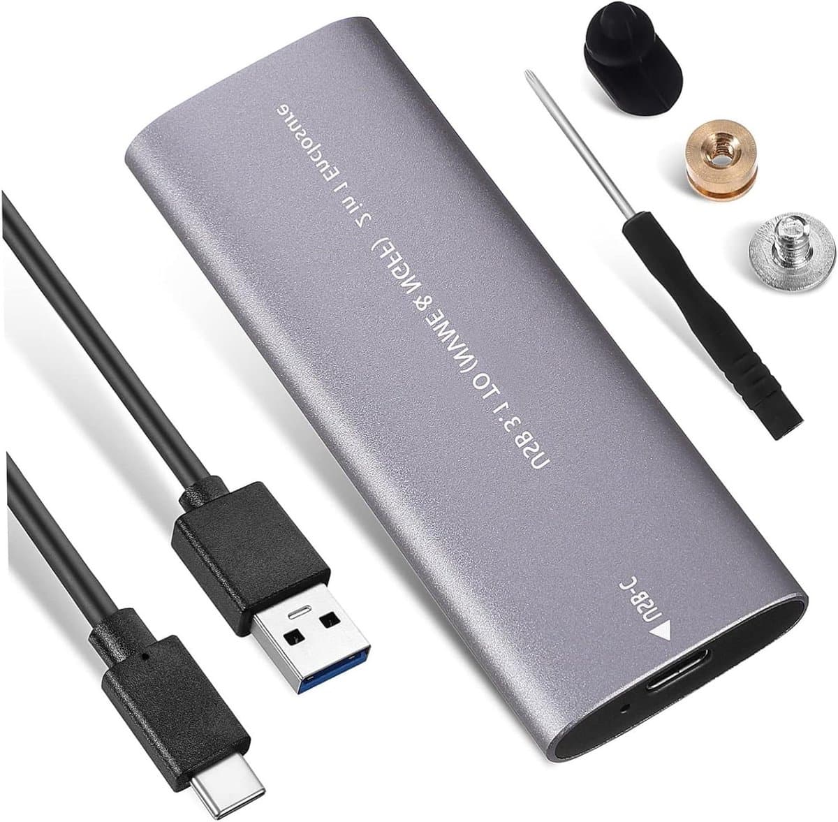Externe Harde Schijf - Compacte SSD - Snelle Gegevensoverdracht - Dubbel Protocol - 11.5 cm - Zilver — afbeelding 1