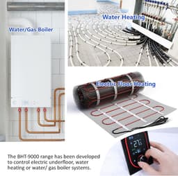 Slimme Thermostaatknoppen - Programmeerbare Regelaar - Waterverwarming Thuis - WiFi Bediening - 86x86mm - Zwart — thumbnail 3