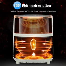 Cventrix Airfryer - Heteluchtpan - Multifunctionele Airfryer - 6L – 1800W Luchtfriteuse met Kijkvenster – Digitaal & Timerfunctie — thumbnail 3