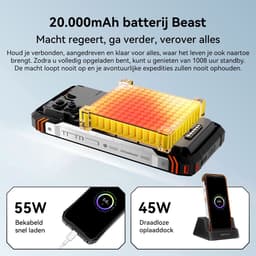Blackview XPLORE 1 Pro Robuuste Smartphone 5G - 48GB RAM - 512GB ROM - 20000mAh 55W - 6,78 inch 120Hz - IP68/IP69K Robuuste Telefoon - 64MP+50MP Camera - Warmtebeeldcamera - Android 15 - NFC GPS - Zwart — thumbnail 2
