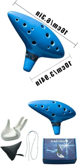 Allecto Plus - Ceramic Ocarina | Zelda Ocarina 12-Hole Alto C | Voor Musical Instruments - Ocarina of Time + Hand Rest - Fabric Cover + Rope | Liefhebbers van Muziekinstrumenten — thumbnail 5