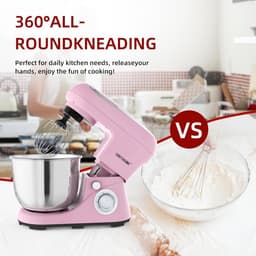 Keukenmachine - Mixer - Bakken en Koken - 6 Snelheden - 5L Kom - Beige — thumbnail 5