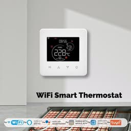 Slimme Thermostaat - Verwarming Regelaar - Energie Besparen - App en Spraakbesturing - 86x86mm - Wit — thumbnail 3