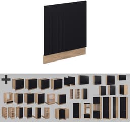 Vaatwasser Frontpaneel 60 cm Zwart Gestreept voor Keuken Inbouw — thumbnail 5