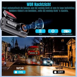YOR® Dual Dashcam - Dashcam Voor Auto 1080p - Voor en Achter Camera – Auto Camera - G-Sensor - App Bediening – Parkeermodus - Zwart - 10cm x 4cm x 4cm — thumbnail 4