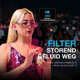 JLab Go Pop ANC Draadloze Oordopjes - Noise Cancelling Oortjes Draadloos - 24 uur Batterijduur - Bluetooth Multipoint - Met Microfoon - Geschikt voor Android en Apple - Fuchsia — thumbnail 2