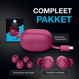 JLab Go Pop ANC Draadloze Oordopjes - Noise Cancelling Oortjes Draadloos - 24 uur Batterijduur - Bluetooth Multipoint - Met Microfoon - Geschikt voor Android en Apple - Fuchsia — thumbnail 3
