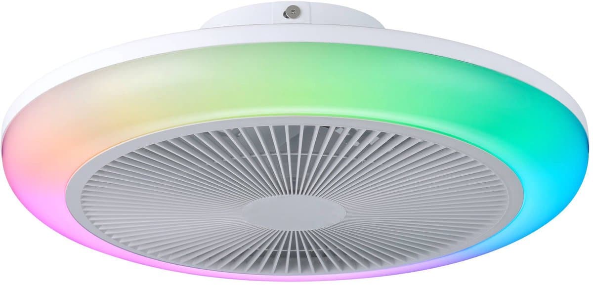 EGLO Sayulita 1 Plafondlamp met ventilator - 46 cm - RGB en Instelbaar wit licht - DC-energy saving - Wit - Dimbaar - 3 Standen — afbeelding 1
