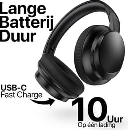 Phreeze MH3 - Hoofdtelefoon Draadloos - Bluetooth Koptelefoon - Over Ear Koptelefoon - Met Microfoon - Opvouwbaar - Equalizer - Zwart — thumbnail 5