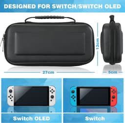 YONO Case geschikt voor Nintendo Switch - OLED - Opbergtas - Beschermhoes - Hoes - Koffer - Accessoires - Zwart — thumbnail 3
