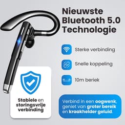 Otiume - Draadloze Bluetooth Headset – Noise Canceling – Incl. Oplaadkoffer - 32 uur Beltijd - Waterproof - Handsfree - Zwart Zilver — thumbnail 3