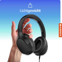 Draadloze Bluetooth Koptelefoon met Bass-Boost Functie - Bluetooth 5.3 - 60 Uur Batterij - Headset met Microfoon Noise Cancelling - Koptelefoon met draad modus - Equalizer App - Zwart — thumbnail 2
