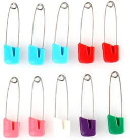 Multicolor veiligheidsspelden, 10st ambachtelijke naaien veiligheidsspelden Hold Locking Baby Kids jurk doek luier luier, kleur multifunctionele baby veiligheidsspeld — thumbnail 1