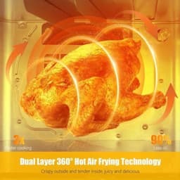 Heteluchtfriteuse – Airfryer – Friteuse – Luchtfriteuse – Digitale Oven – 11 Liter Capaciteit – Dubbele Mand met Cook & Sync Systeem — thumbnail 5
