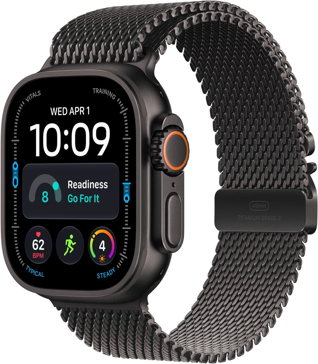 Apple Watch Ultra 4 49mm Zwart (Zwarte Milanese Band L) — afbeelding 1