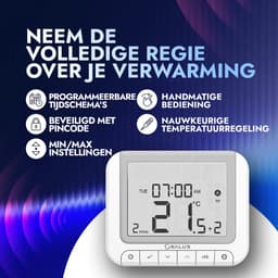 Salus WBRT520RT Digitale Programmeerbare Thermostaat - Draadloze Kamerthermostaat - RF 868 MHz - Weekprogramma - LCD Display - Geen WiFi Nodig — thumbnail 5